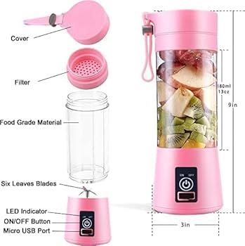 USB Rechargeable Juicer Blender 4 Blades Multi Functional USB Portabler Mixer